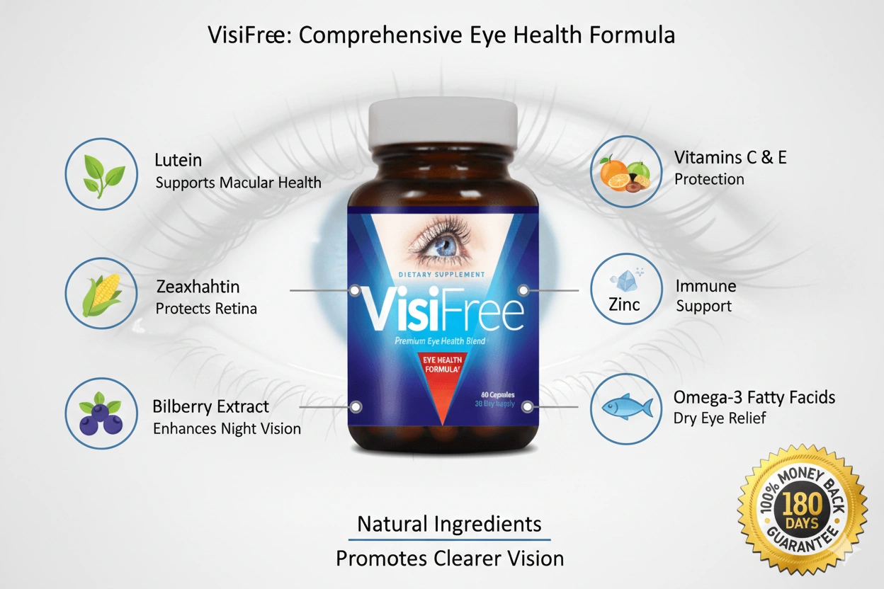VisiFree Eye Care Supplement Bottles